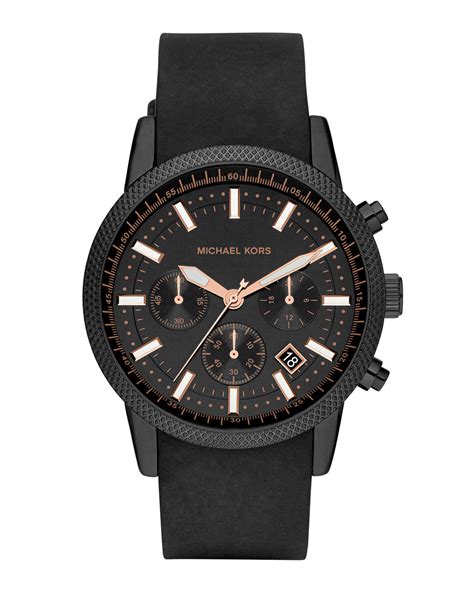 michael kors mens watch black|michael kors black silicone watch.